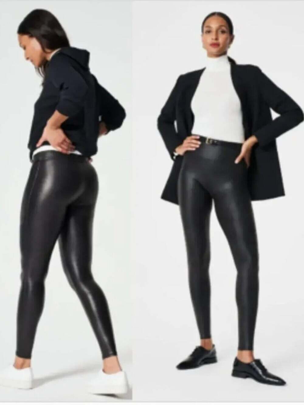 Spanx Faux Leather Leggings Tights Black Size XL
